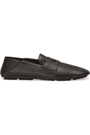 Dolce & Gabbana Mocassins en cuir à logo appliqué