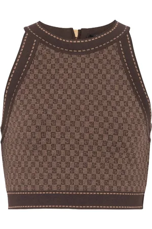Balmain Haut crop à motif en jacquard