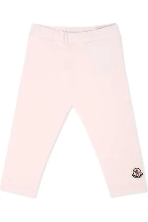 Moncler Legging en coton mélangé à patch logo