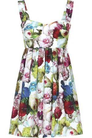 Dolce & Gabbana Robe courte en coton à fleurs