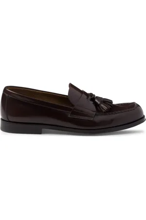 Prada Mocassins en cuir à effet brossé