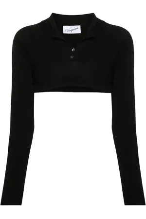 Vaquera Polo crop à logo imprimé
