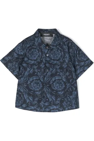 VERSACE T-shirt en coton à imprimé Barocco