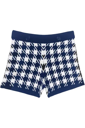FLEUR DU MAL Short à motif pied-de-poule en intarsia