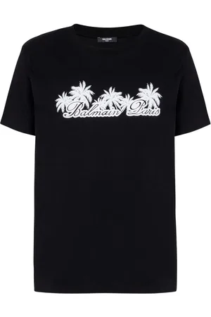 Balmain T-shirt en coton à logo imprimé