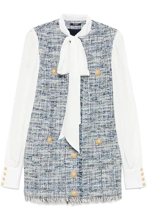 Balmain Robe en tweed à coupe courte