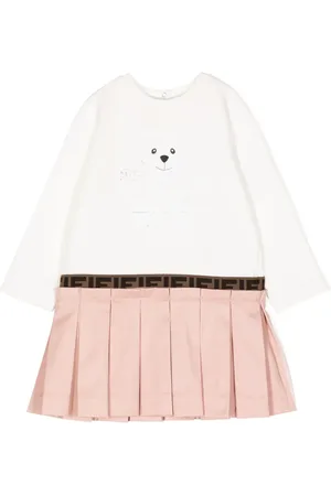 Fendi Robe plissée à bande logo