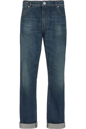 Balmain Jean droit à patch logo