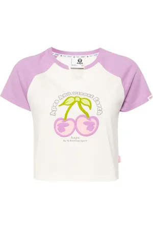 A Bathing Ape T-shirt crop à motif cerise