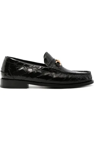 VERSACE Mocassins Medusa en cuir à effet peau de crocodile