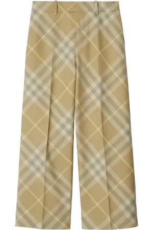 Burberry Pantalon de tailleur en laine à carreaux