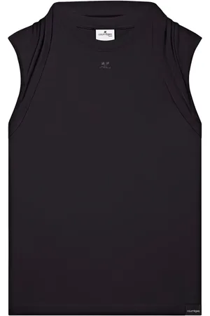 Courrèges Débardeur en coton à détail drapé