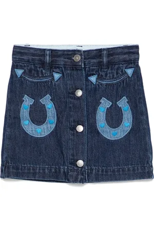 Stella McCartney Jupe en jean à appliqué cheval