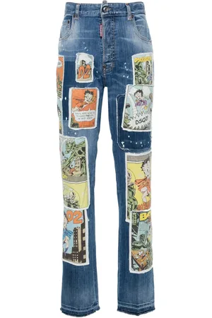 Dsquared2 Jean droit à détails de patchs