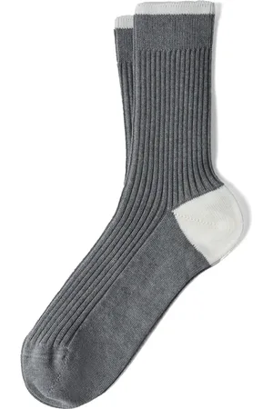 Brunello Cucinelli Chaussettes en coton à design nervuré