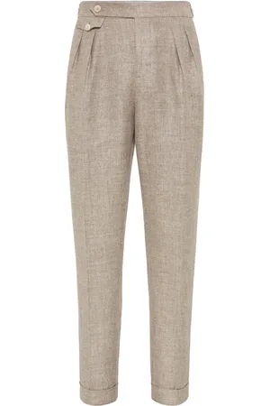 Brunello Cucinelli Pantalon court à détails plissés