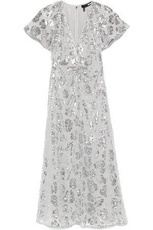 ROTATE Robe mi-longue à sequins