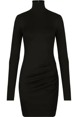 Dolce & Gabbana Robe froncée à col montant