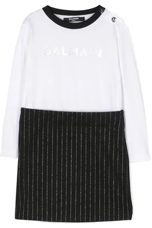 Balmain Robe à logo imprimé