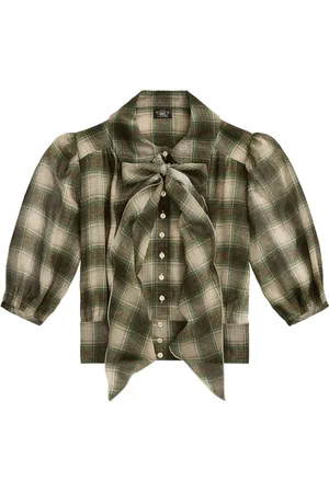 Ralph Lauren Blouse en soie à carreaux