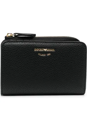 Emporio Armani Porte-cartes en cuir à logo gravé