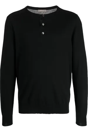 N.PEAL Pull en maille Henley à patte de boutonnage
