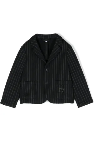 Emporio Armani Veste rayée à logo brodé