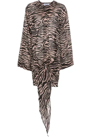 The Attico Robe-chemise à imprimé zébré