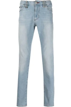 Philipp Plein Jean slim à plaque logo