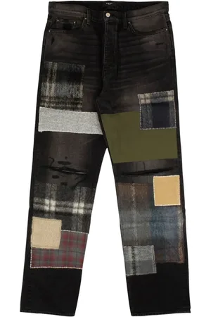 AMIRI Jean droit à design patchwork