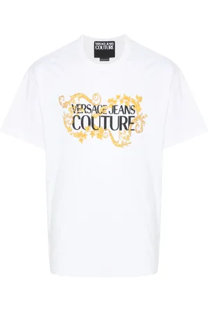 VERSACE T-shirt en coton à logo imprimé
