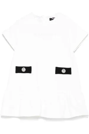 Balmain Ensemble robe-short en lin à logo brodé