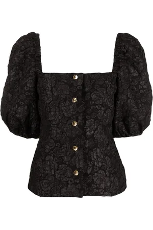 Ganni Blouse cintrée en jacquard à fleurs