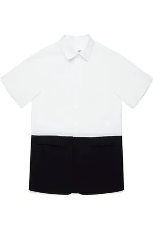 Maison Margiela Robe bicolore à manches courtes