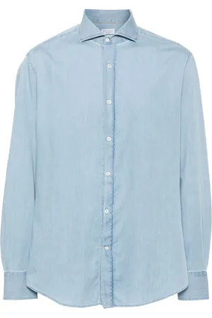 Brunello Cucinelli Chemise en coton à col italien