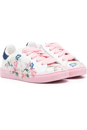 MONNALISA Baskets en cuir à fleurs
