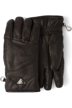 Prada Gants en cuir à plaque logo