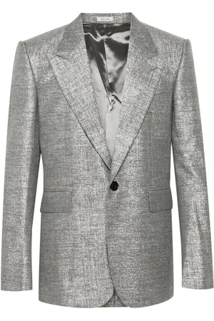 Alexander McQueen Blazer à fini métallisé