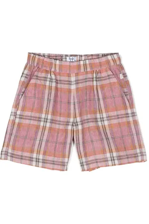 Il gufo Short en lin à carreaux