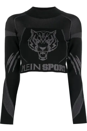 Philipp Plein Haut crop en jacquard à manches longues