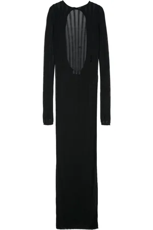 The Attico Robe longue en coton à logo brodé