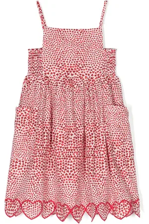 Stella McCartney Robe en coton à imprimé cœur
