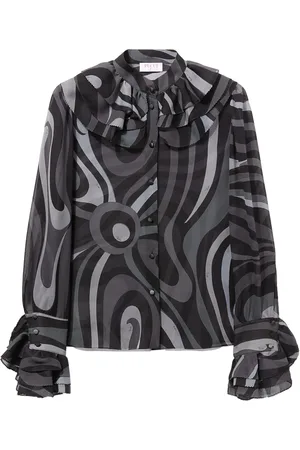 Puccini Chemise en soie à imprimé Marmo