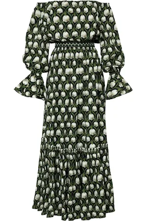 Agua by Agua Bendita Robe longue Almendra Perla à broderies