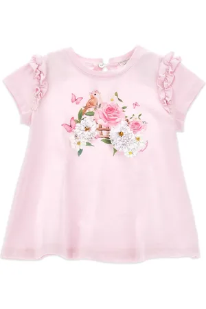 MONNALISA T-shirt en coton à fleurs