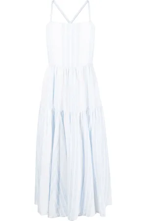 Ralph Lauren Robe mi-longue à rayures en lin