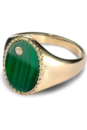 YVONNE LÉON Bague en 9ct ornée de malachite