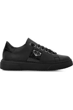 Philipp Plein Baskets en cuir à plaque Triangle Plein