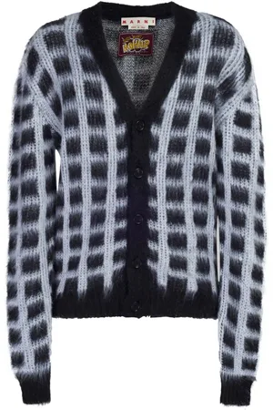 Marni Cardigan en mohair mélangé à carreaux