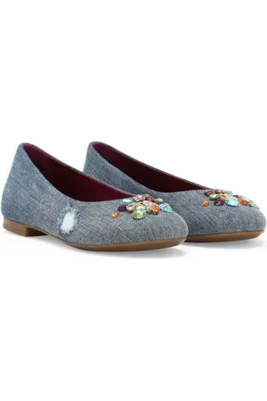 Dolce & Gabbana Ballerines en jean à ornements strassés